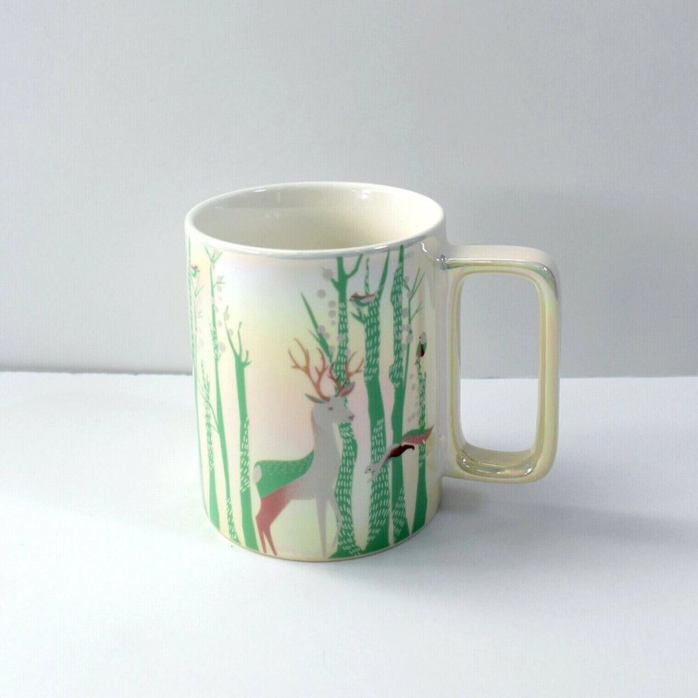 Starbucks 2020 Deer Forest Iridescent Ceramic Coffee Cup Mug 12 oz